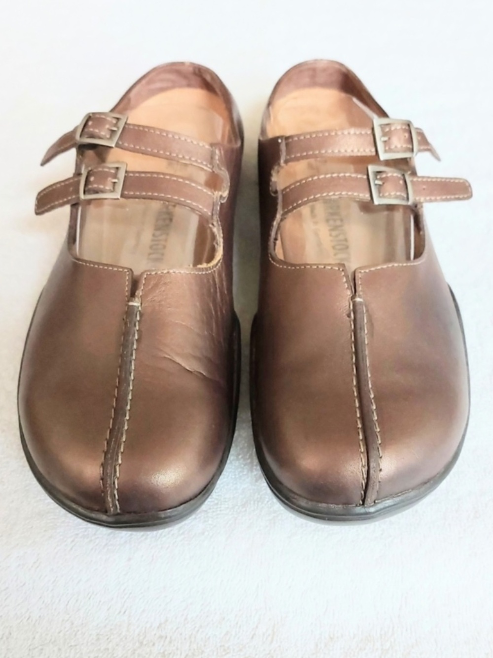 Birkenstock double-strap Mary-Jane metallic bronze brown flats EU40 = US9 = UK7 - Picture 3 of 7